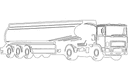 Fuel Tanker Truck Vector Silhouette for Laser Cutting DXF