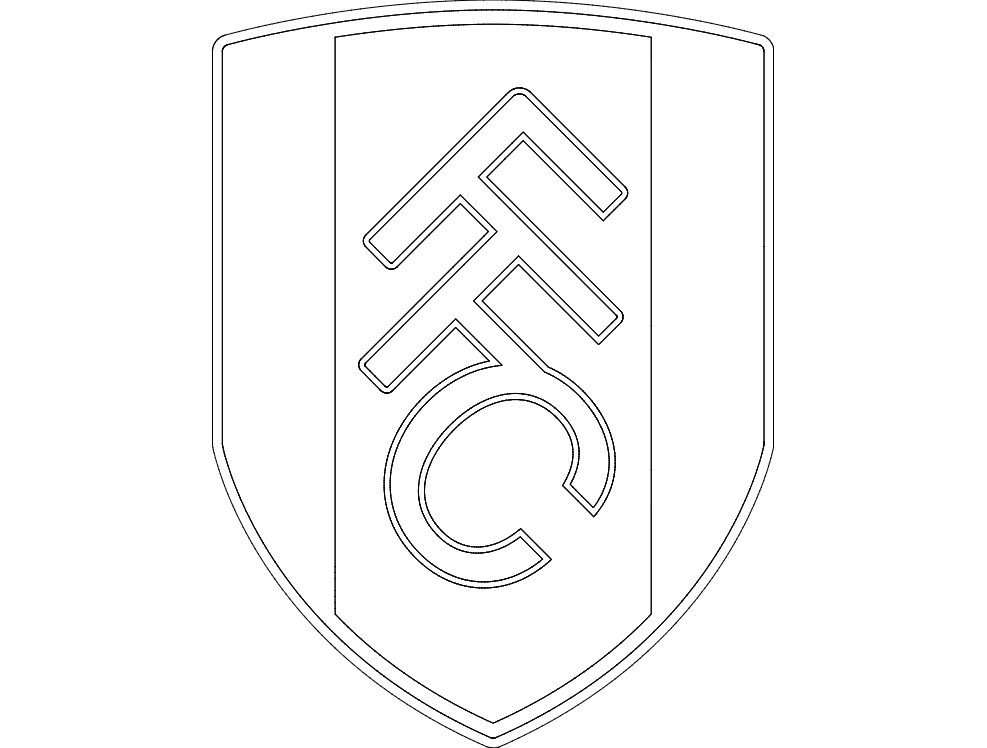 Fulham Football Club Crest Vector Design DXF File