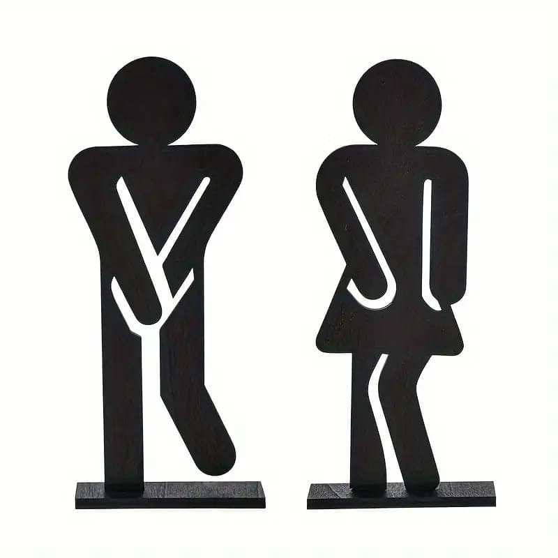 Funny Restroom Sign Set for Laser Cutting Vector File