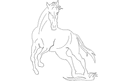 Galloping Horse Silhouette Vector Design (DXF File)