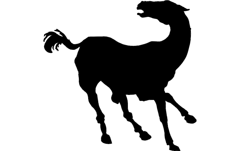Galloping Horse Silhouette Vector DXF File