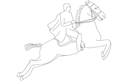 Galloping Knight on Horseback Vector Design DXF File