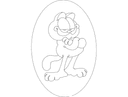 Garfield Cartoon Character Oval Vector File for CNC DXF