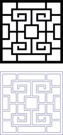 Geometric Asian Inspired Lattice Pattern Vector DXF File