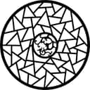 Geometric Circle Ornament with Floral Center Laser Cut Vector