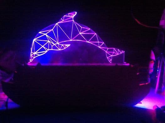 Geometric Dolphin LED Night Light Laser Cut Vector File (DXF)
