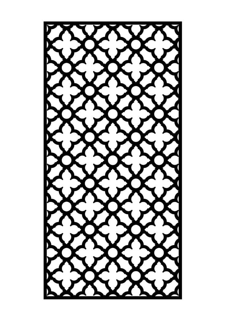 Geometric Lattice Room Divider Vector File for Laser Cutting DXF
