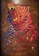 Geometric Layered Bear Wall Art Laser Cut Vector File