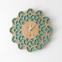 Geometric Layered Wooden Wall Clock DXF Vector File for Laser Cut