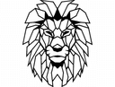 Geometric Lion Head Vector for Laser Cutting DXF