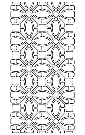 Geometric Oval and Square Pattern Panel DXF Vector