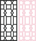 Geometric Room Divider Panel DXF Vector File