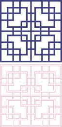 Geometric Square Lattice Pattern DXF Vector File