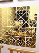 Geometric Square Wall Mirror Pattern Vector for Laser Cutting