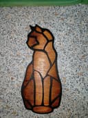 Geometric Stained Glass Style Cat Wall Art Laser Cut Vector