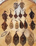 Geometric Wooden Earring Collection Laser Cut Vector Files