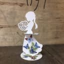 Girl Napkin Holder with Flowers Laser Cut Vector Design