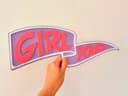 Girl Power Pennant Sign Vector File for Laser Cutting
