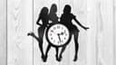 Girls Silhouette Vinyl Record Wall Clock Laser Cut Vector File