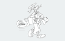 Goofy Golfer Vector for Laser Cutting DXF File