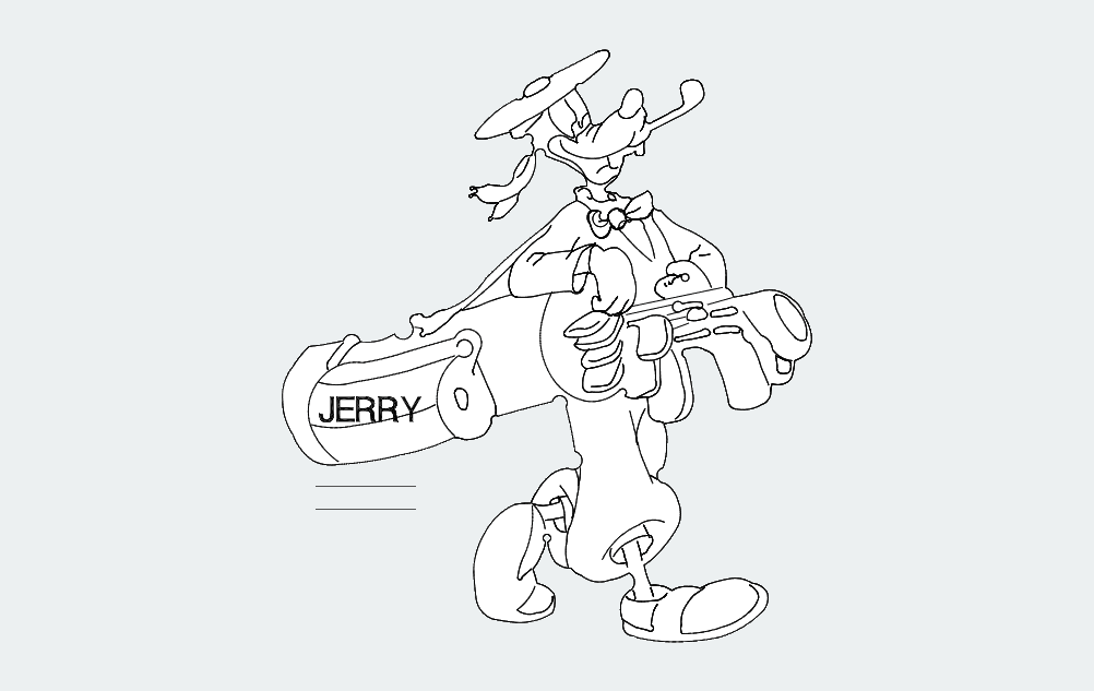 Goofy Golfer Vector for Laser Cutting DXF File
