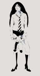 Goth Girl with Teddy Bear Vector Stencil - DXF & SVG