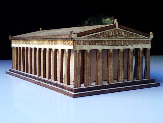 Greek Parthenon 3D Wooden Puzzle Laser Cut Plan - DXF SVG PDF
