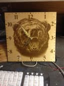 Grizzly Bear Wall Clock Laser Engraving Pattern SVG Vector