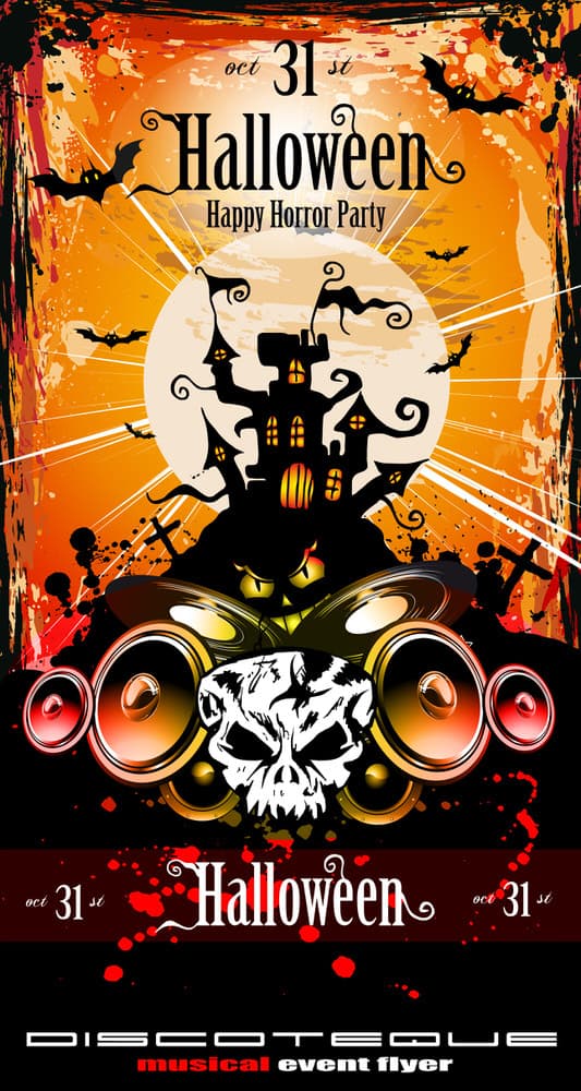 Halloween Party Poster Vector Template - EPS Format