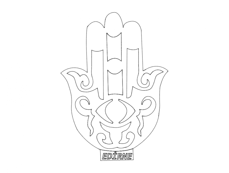 Hamsa Hand of Fatima Laser Cut Vector Design (DXF File)