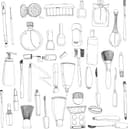 Hand-Drawn Cosmetic Essentials Vector Collection