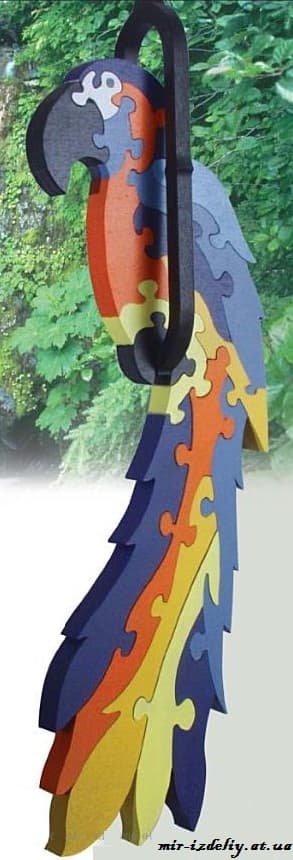 Hanging Macaw Bird Puzzle Vector File for Laser Cutting
