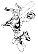 Harley Quinn Action Vector File for Laser Cutting