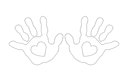 Heart Handprints Vector Design for Laser Cutting DXF