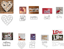 Heart Photo Collage Frames Set Laser Cut Vector Files