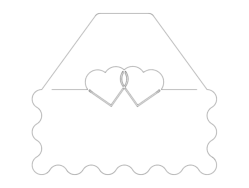 Heart Place Card Holder Laser Cut Vector DXF File