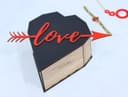 Heart Shaped Gift Box with Love Arrow Laser Cut Vector File