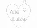 Heart Shaped Name Pendant Keychain Laser Cut File DXF