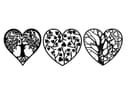 Heart Tree Vector Set for Laser Cutting, DXF and SVG Files