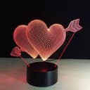 Heart with Arrow 3D Illusion LED Lamp Vector File