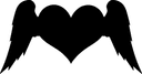 Heart with Wings Silhouette Vector File for Laser Cutting
