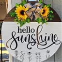 Hello Sunshine Round Door Sign Laser Cut Vector File (SVG)