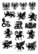 Heraldic Animals Vector Set for Laser Cutting