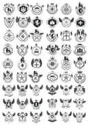 Heraldic Coat of Arms Emblems Collection Free Vector