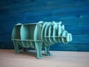 Hippo Shaped Bookshelf 3D Puzzle Laser Cut Vector File