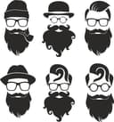 Hipster Gentleman Portrait Collection Vector for Laser Cutting
