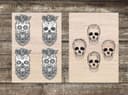 Hipster Sugar Skull Vector Collection for Laser Engraving
