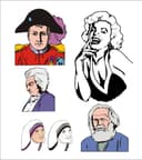 Historical Figures Portraits Vector Set for Laser Cutting
