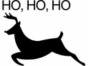 Ho Ho Ho Reindeer Christmas Vector File DXF