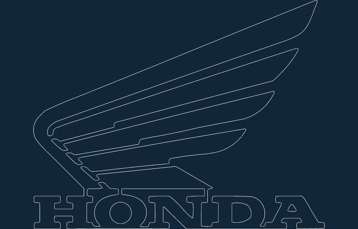Honda Wing Logo Vector File for Laser Cutting DXF